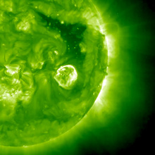Sonneneruption vom 17./18.6.2013, (c) SOHO Observatorium