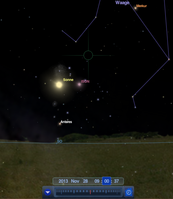 Komet ISON am Morgenhimmel (26.11.)
