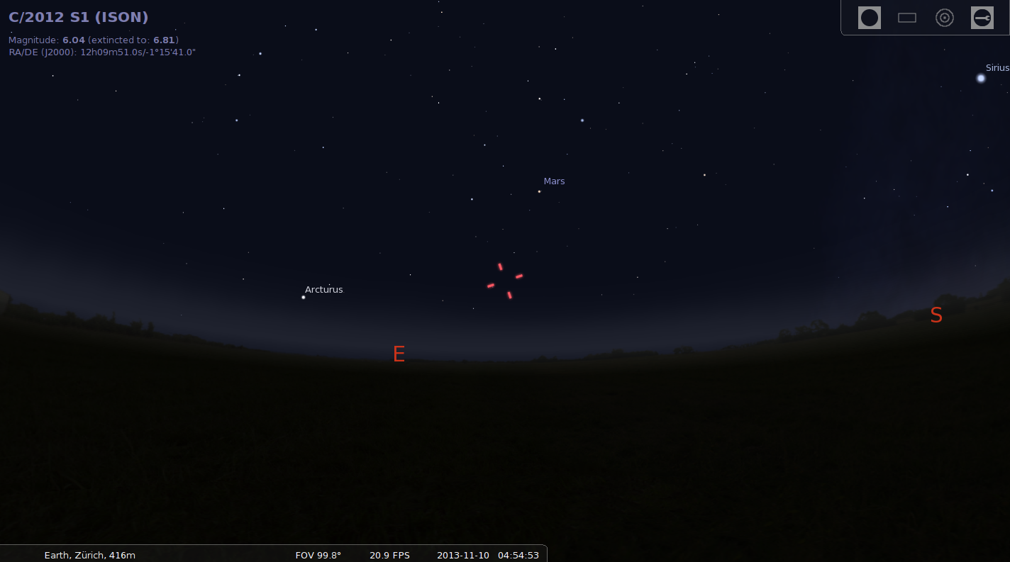 Komet ISON am Morgenhimmel (10.11.)
